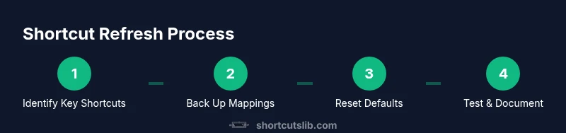 Infographic showing a four-step process to refresh computer shortcut keys