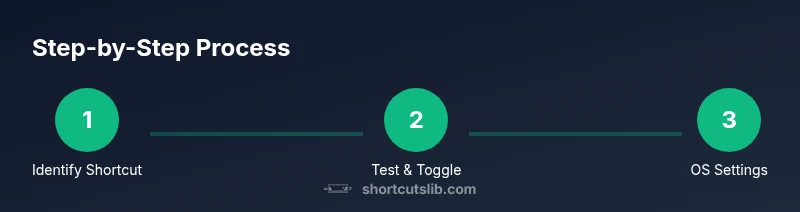 Process infographic showing steps to disable touchpad via keyboard shortcuts