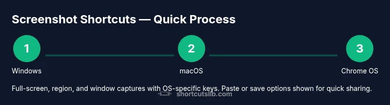 Process diagram showing Windows, macOS, and Chrome OS screenshot shortcuts