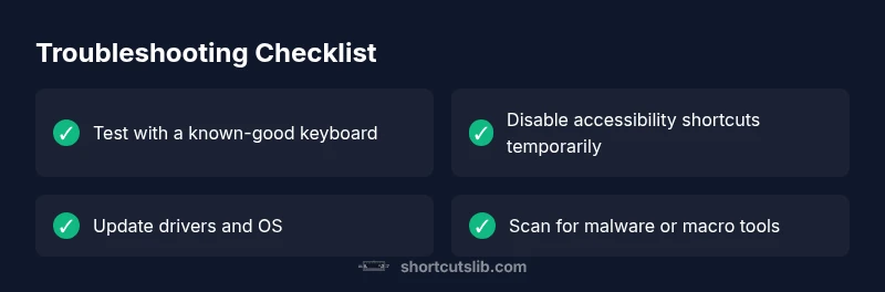 Checklist for troubleshooting keyboard shortcuts