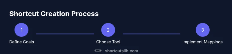 Infographic showing a five-step process to create Windows 10 shortcuts