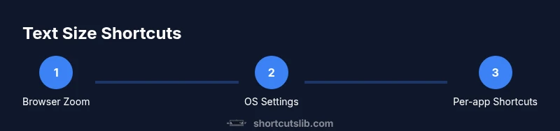 Process infographic showing text size shortcuts