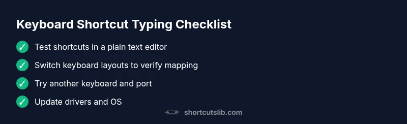 Checklist for fixing keyboard shortcut typing issues