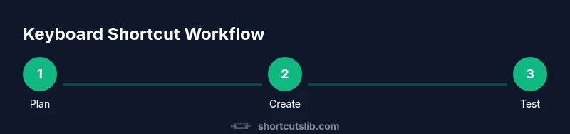 Process diagram showing planning, creating, testing AutoCAD shortcuts