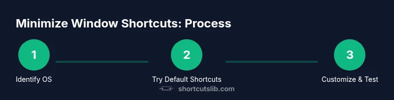 Process diagram showing steps to minimize window shortcut