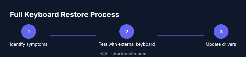 Process diagram showing steps to restore full keyboard