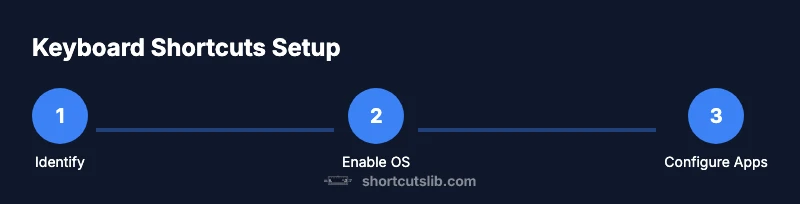 Process diagram showing steps to enable keyboard shortcuts.