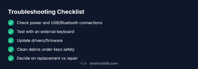 Checklist for troubleshooting a broken keyboard