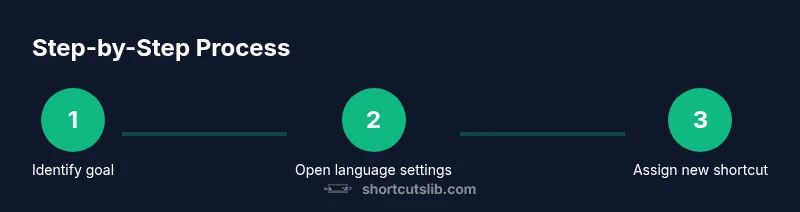 Infographic showing steps to change language keyboard shortcuts