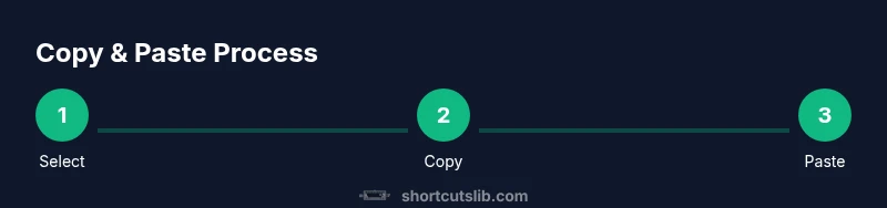 Process showing select, copy, and paste shortcuts