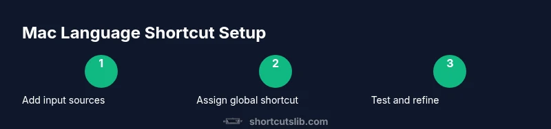 Infographic showing steps to switch mac language shortcuts