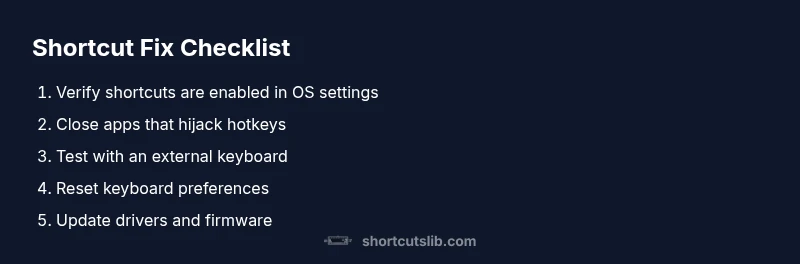 Checklist: Fix keyboard shortcuts