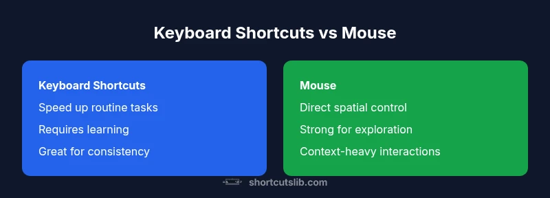 Infographic comparing keyboard shortcuts vs mouse