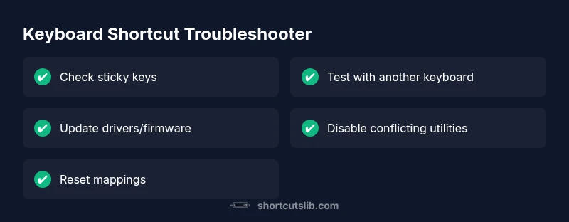 Checklist for stopping keyboard shortcut triggers