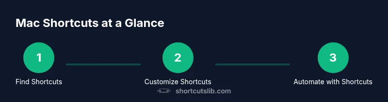 Process infographic showing steps to manage Mac shortcuts