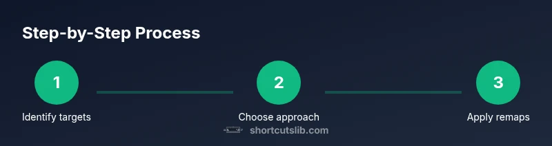 Infographic showing a three-step process to stop keyboard shortcuts on a laptop