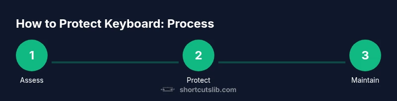 Process diagram: Assess, Protect, Maintain keyboard health