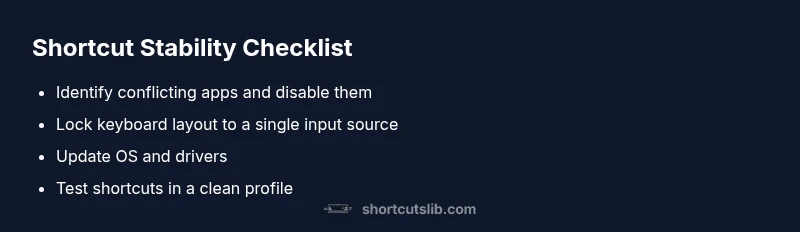 Tailwind infographic checklist for fixing disappearing shortcuts