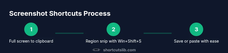 Process diagram showing Windows screenshot shortcuts workflow