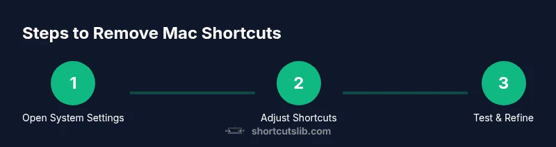 Infographic showing steps to remove Mac shortcuts