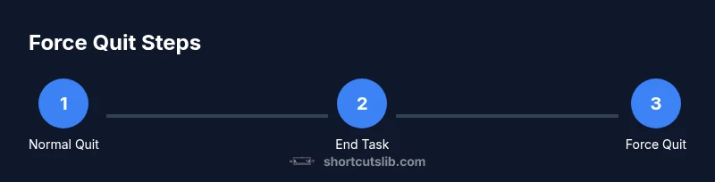 Process infographic showing steps to quit an app completely