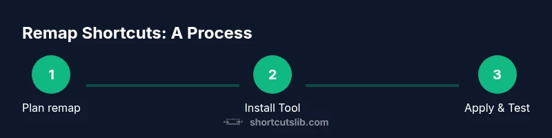 Process diagram showing plan, install, apply, test keyboard shortcut remaps