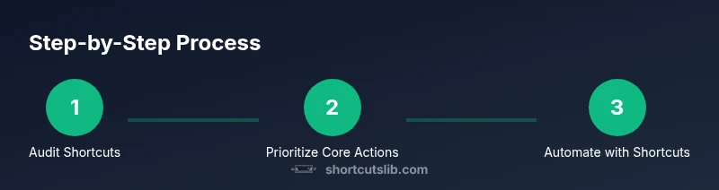 Process infographic showing steps to manage Mac shortcuts