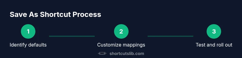 Process infographic showing Save As shortcut workflow