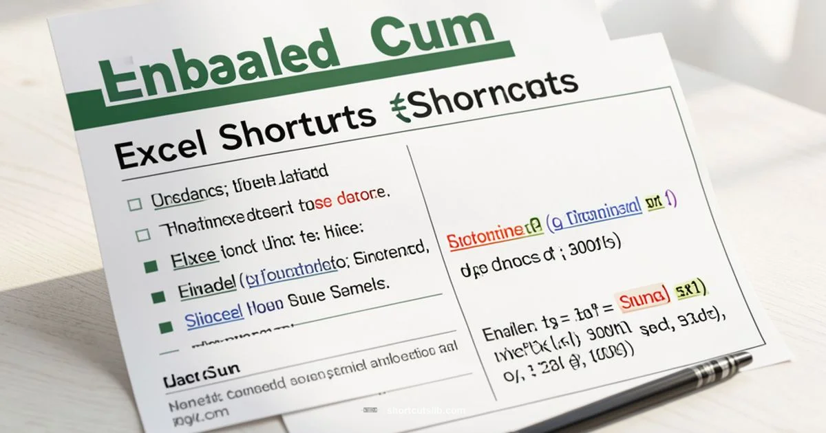 Sum Fast in Excel - Shortcuts Lib