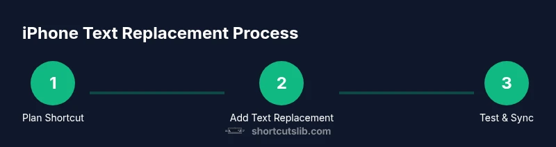 Process diagram for creating iPhone text replacement shortcuts