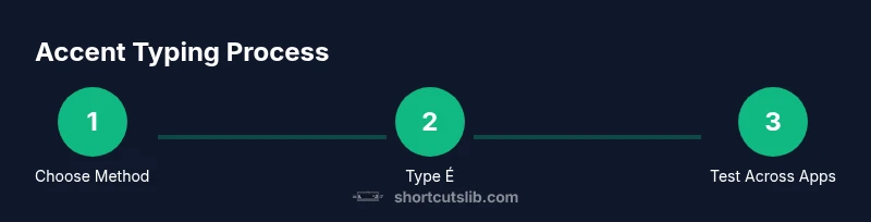 Process diagram of typing accented e across OS