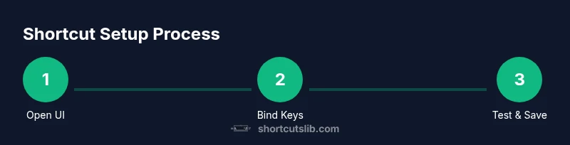 Process infographic showing how to configure keyboard shortcuts in VS Code