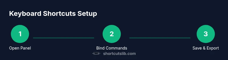 Infographic showing a process for customizing Premiere Pro shortcuts